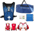 Anti Choking Obstruction Trainer Vest - Heimlik Practice Training Model Education for Nurse & Student First Aid Teaching Accessories,Blue-Children