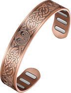 Jecanori Copper Magnetic Bracelets for Men and Women–Upgraded Oval Magnets-Adjustable Cuff Bangles
