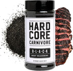 Hardcore Carnivore Black: Activated Charcoal Meat Seasoning Rub (13 oz Shaker) Texas-Made, Blend for Steak, Brisket, Burgers, BBQ, Grilling and Smoking