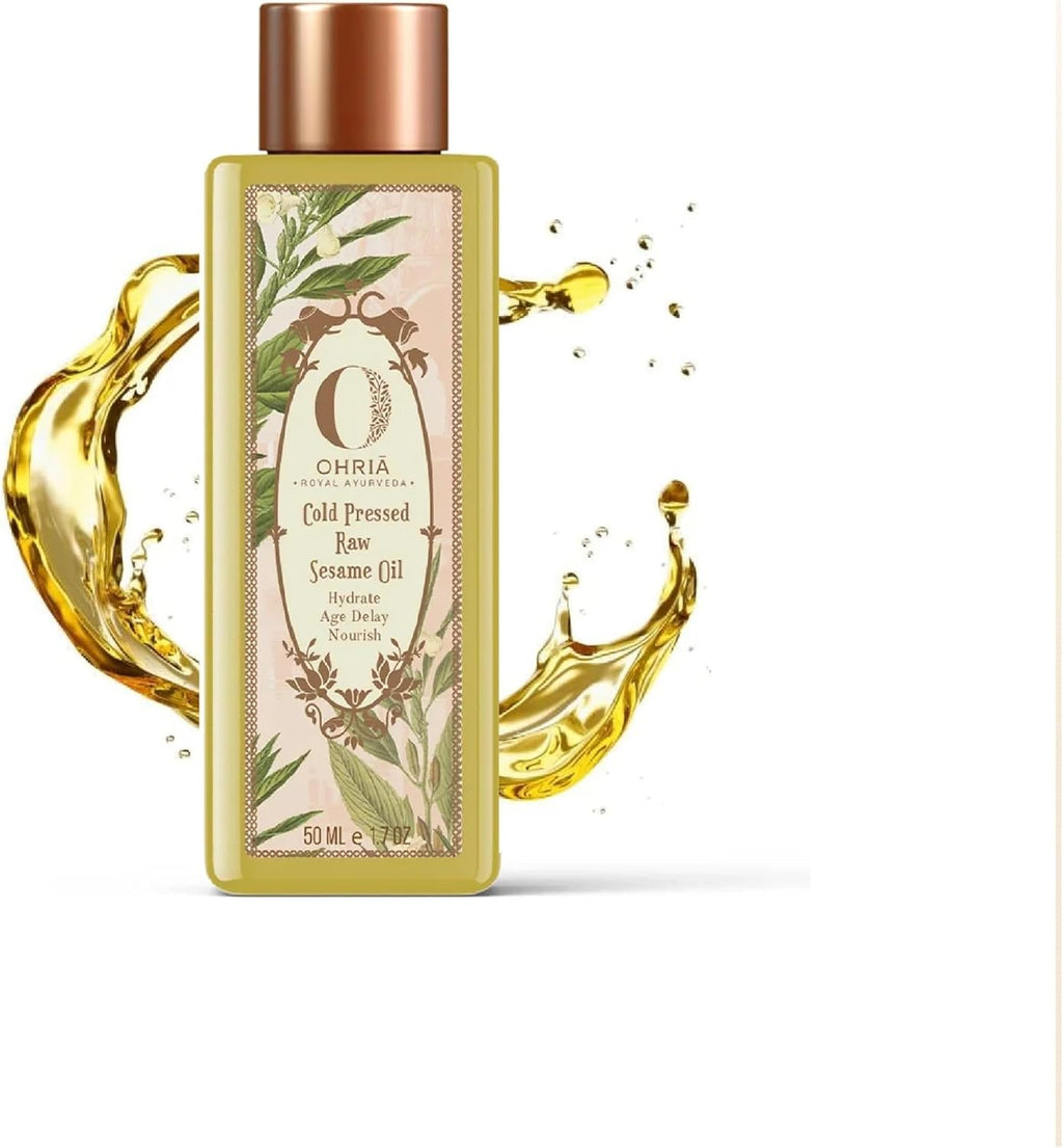 OHRIA Ayurveda Cold Pressed Raw Sesame Hair Oil, 6.76 Fl Oz