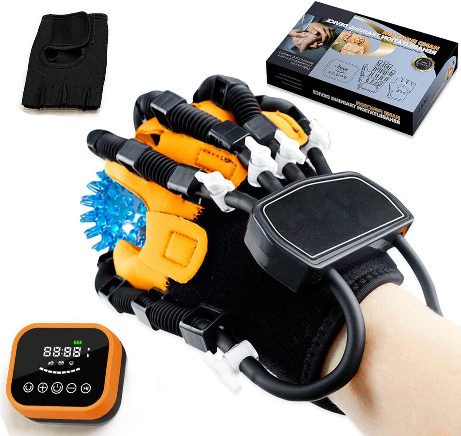 Finger Rehabilitation Stroke Hand Training, Rehabilitation Robot Gloves, Finger Exerciser Hand Strengthener Finger Orthosis, Finger Straightening Brace Guard Protector,Right hand,M