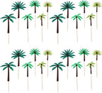 24pcs Coconut Cake Picks Tropical Party Artificial Palm Tree Decor Hawaiian Cupcake Picks Botanical Decor Palm Tree Cake Decor Tree Cake Decorations Luau Dessert Table Accessories