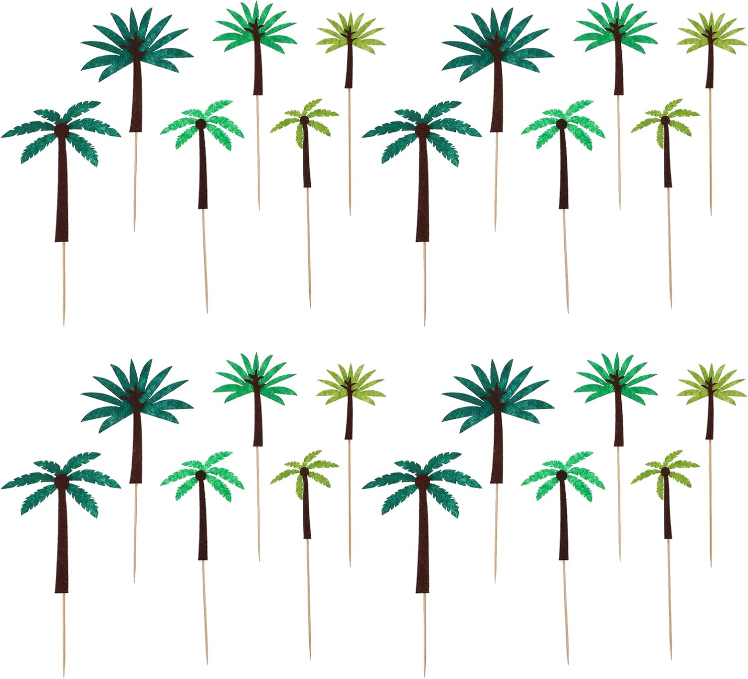 24pcs Coconut Cake Picks Tropical Party Artificial Palm Tree Decor Hawaiian Cupcake Picks Botanical Decor Palm Tree Cake Decor Tree Cake Decorations Luau Dessert Table Accessories