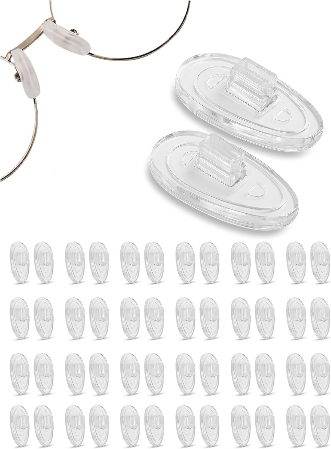 SPORTS WORLD VISION Glasses Nose Pads | Premium Quality Soft Silicone A-Shape Nose Pads for Glasses | 17mm Push-in Glasses Cushions in 25 Pairs