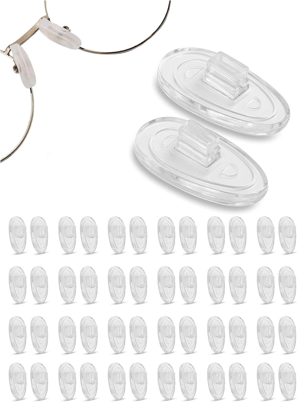 SPORTS WORLD VISION Glasses Nose Pads | Premium Quality Soft Silicone A-Shape Nose Pads for Eyeglasses | 15mm Push-in Glasses Cushions in 25 Pairs