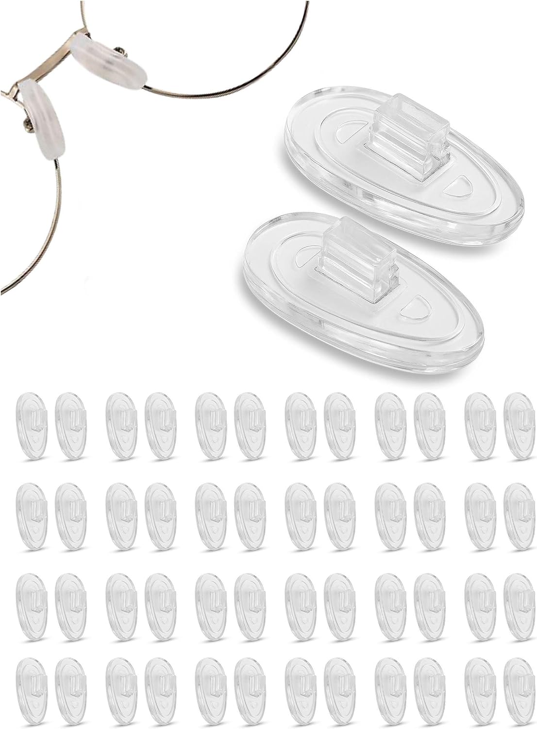 SPORTS WORLD VISION Glasses Nose Pads | Premium Quality Soft Silicone A-Shape Nose Pads for Eyeglasses | 15mm Push-in Glasses Cushions in 25 Pairs