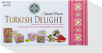 Meşhur Safranbolu Lokumcusu Turkish Delight Pomegranate Flavored with Pistachios: Gourmet Candy & -Snack Lovers, Turkish Delight Candy Gift Box, Covered in Coconut (5.6 oz)