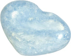 mookaitedecor Natural Blue Celestite Crystal Heart Shaped Stone, Polished Celestine Puff Hearts Crystals Ornament for Healing Home Decor Collectible, 2.79-3.14 Inch