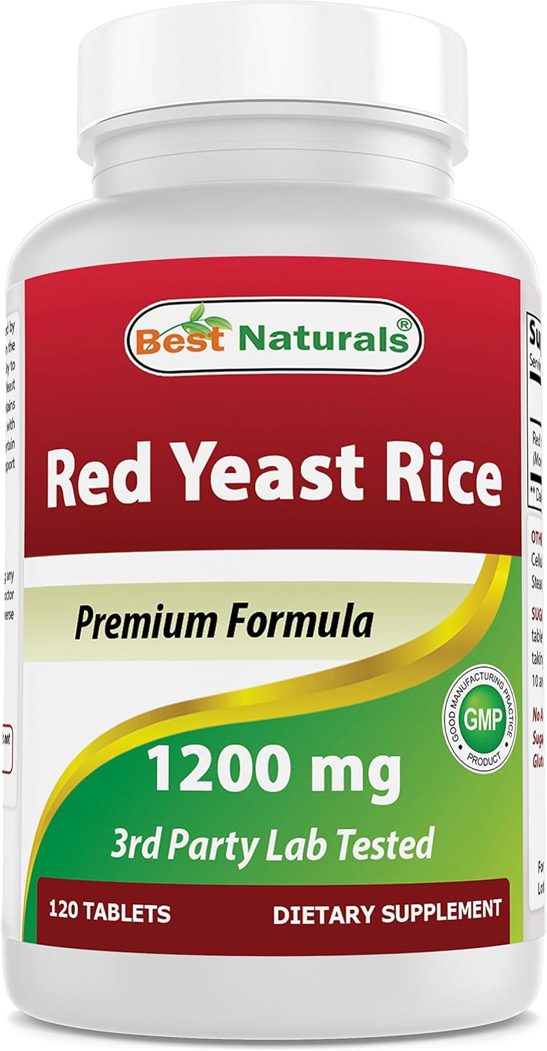 Best Naturals Red Yeast Rice 1200 mg (Non-GMO) 120 Tablets - Non Irradiated, Citrinin Free