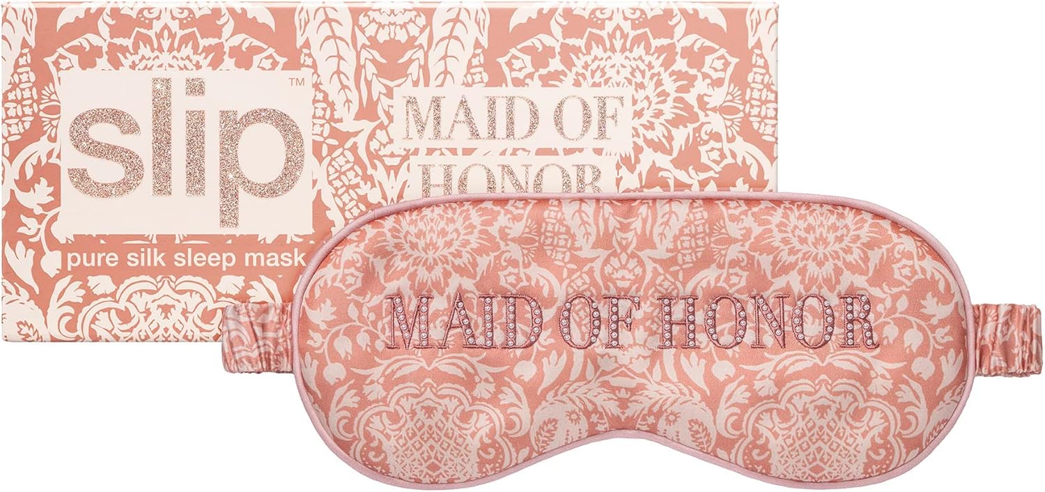 slip Sleep Mask - 100% Pure 22 Momme Mulberry Silk Eye Mask - Comfortable Sleeping Mask with Elastic Band + Pure Silk Filler and Internal Liner, Bridal Collection: Maid of Honor