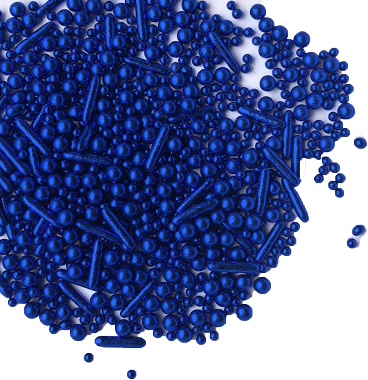 Sprinkles Blue Pearl Sugar Candy Mix Size Baking Cake Decorations Cupcake Toppers Celebrations Shaker Jar Wedding Shower Party (120g/4.2oz）