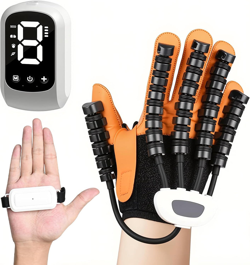 Rehabilitation Robot Glove for Stroke Hemiplegia Stroke Recovery Equipment Robotic Hand Trainer for Nerve Injury Pain Relief with Mirror Therapy Technology Fingers Strength Training Device