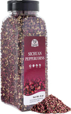 52USA Szechuan Peppercorns, Sichuan Peppercorns 8oz Bottle –Authentic Whole Red Sichuan Pepper, Numbing & Tingle, Less Seeds, Strong Flavor, Essential Spice for Mapo Tofu, Hot Pot, Asian Cuisine