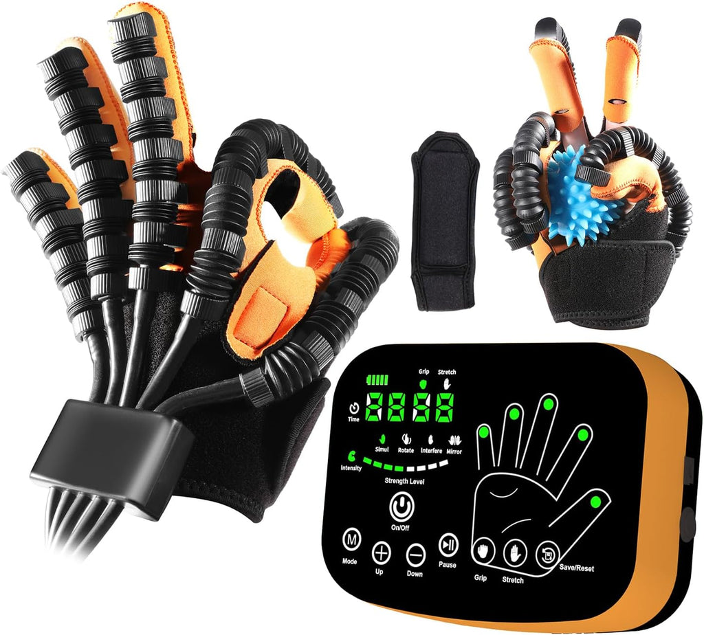 7th-Gen Rehabilitation Robot Gloves – Automatic Finger Training Glove for Paralysis & Hemiplegia, Mirror Training & Multi-Mode Home Stroke Therapy Equipment (LH, L)