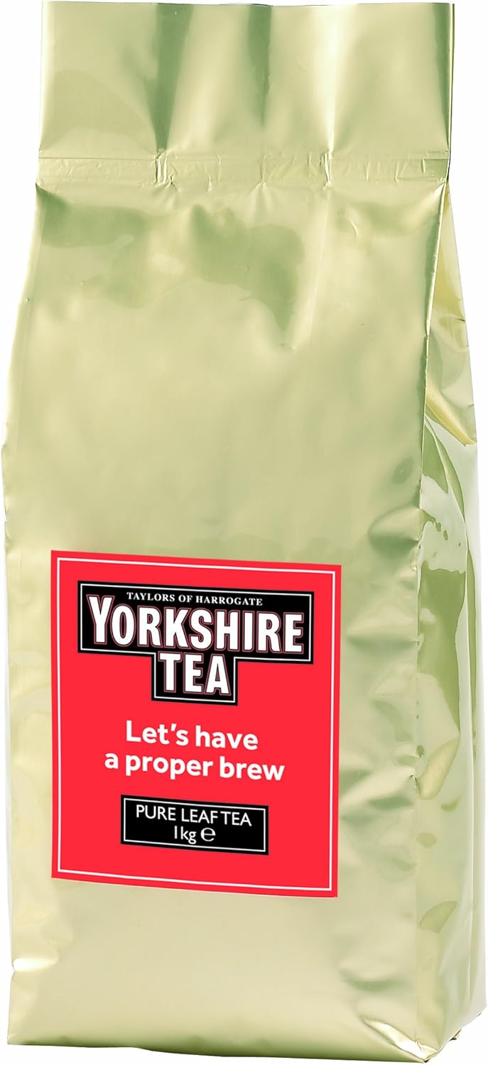 Yorkshire Tea, Red, Black Tea, Loose Leaf, Kilo Bag (35.27 Ounces), Refreshing, Satisfying, and Strong, Classic British Breakfast Blend, Caffeinated, Enjoy Hot or Iced