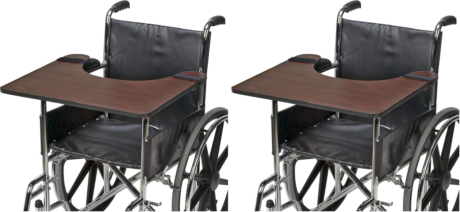 DMI Wood Wheelchair Lap Tray, Table, 1 Count, FSA and HSA Eligible (Pack of 2)