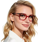 OCCI CHIARI Red Reading Glasses 1.75 Round Readers for Women(1.0 1.25 1.5 1.75 2.0 2.25 2.5 2.75 3.0 3.5 4.0 5.0 6.0)