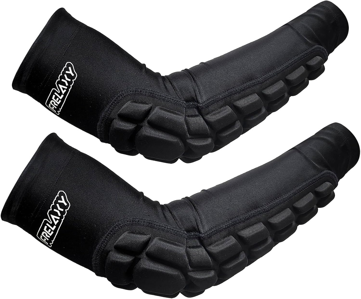 Frelaxy Padded Elbow Forearm Sleeves 2 Pack Compression Crashproof Arm Pads for Football Basketball Volleyball Soccer