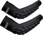 Frelaxy Padded Elbow Forearm Sleeves 2 Pack Compression Crashproof Arm Pads for Football Basketball Volleyball Soccer
