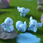 Mini Elephant Figurines, Miniature Elephants Ornament Tiny Animals Wild Elephant Fairy Garden Accessories for Moss Landscape, Potted Plant, DIY Terrarium, Home Decor, Cake Topper, Car Decor, 4 Pieces