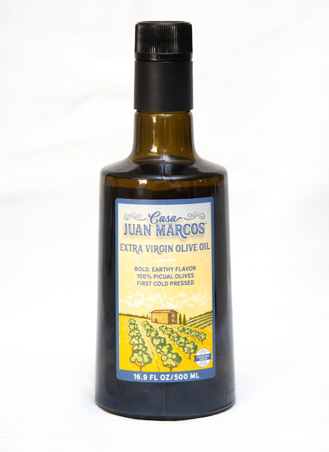 Casa Juan Marcos Spanish Olive Oil, Cold Pressed Extra Virgin, 100% Picual, Single Estate, 500 ml bottle