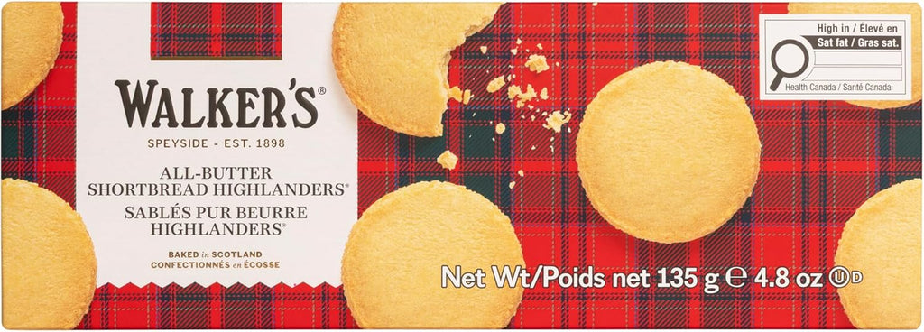Walker's Shortbread Highlanders, All-Butter Shortbread Cookies, 4.8 Oz Box