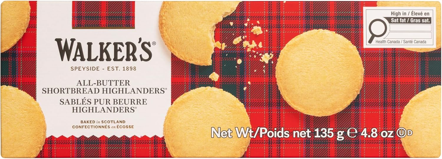 Walker's Shortbread Highlanders, All-Butter Shortbread Cookies, 4.8 Oz Box