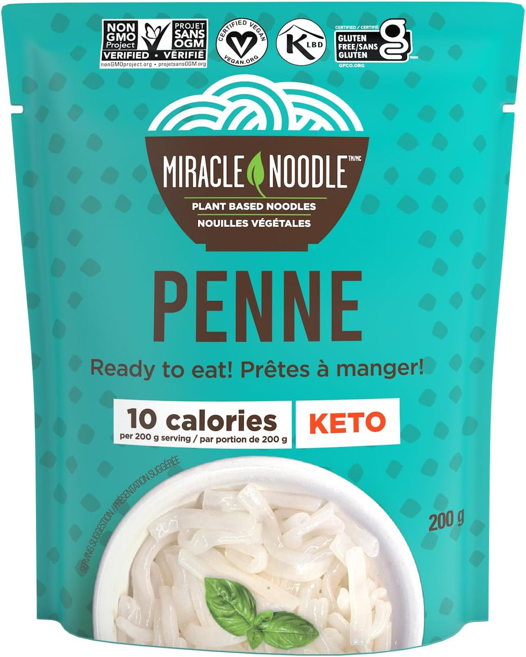 Miracle Noodle Ready to Eat Penne Pasta, 7 Oz (Pack of 6), Plant Based Shirataki Konjac Noodles, 5 Calories, 1g Net Carbs Per Serving, Keto, Gluten-Free
