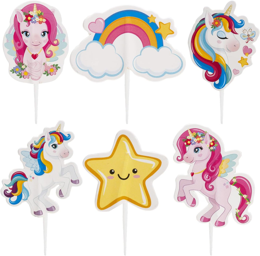 Dekora, Tesia Unicorn Cake Topper, Cake Birthday Supplies, 30 Units