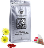 ADMIRINGAZELAND Goji Berry Chrysanthemum Tea Bags, 30 Count - Pyramid Teabags, 6 Ingredients - Dandelion Root, Wolfberry, Cassia Seed, Honeysuckle, Burdock - Chinese Herbal for Office & Home, 5.3 oz