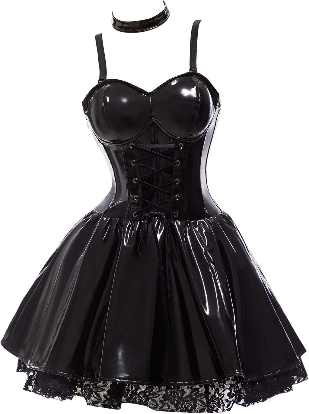 Haikyuu Women Goth Dress With Stockings Garters Choker Gothic Cosplay Costume Halloween