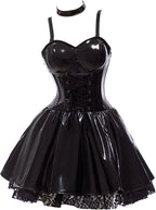 Haikyuu Women Goth Dress With Stockings Garters Choker Gothic Cosplay Costume Halloween