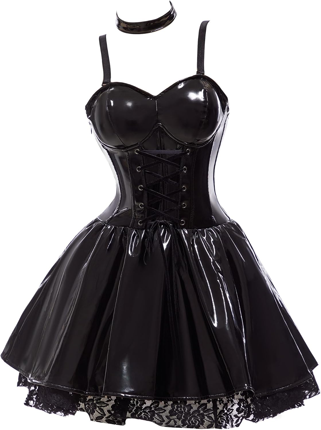 Haikyuu Women Goth Dress With Stockings Garters Choker Gothic Cosplay Costume Halloween