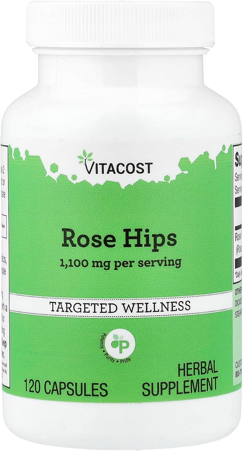 Vitacost Rose Hips -- 1,100 mg per serving- 120 Capsules