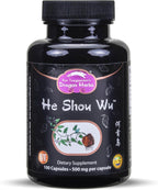 Dragon Herbs He Shou Wu | Prepared He Shou Wu Supplement to Support Energy, Mood, Immune Support, Healthy Aging, Hair | All Natural Ingredients, Non-GMO (100 Capsules, 500 mg Per Capsule