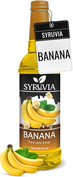 Syruvia Banana Coffee Syrup, Flavored Syrup for Drinks, Lattes, and Desserts – 25.4 fl oz,