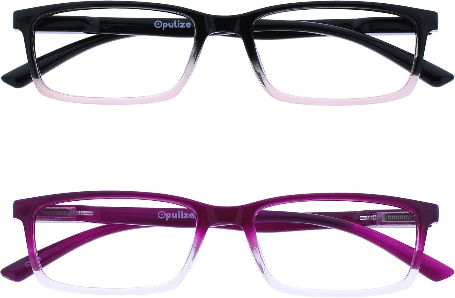 OPULIZE SEE Reading Glasses with Blue Light Blocking for Women and Men, Narrow Frame, Spring Hinges, Computer Gaming Glasses