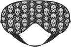 Black White Simple Skull Print Sleep Masks for Women Men, Double-Sided Eye Masks for Sleep, Blackout Eye Covers for Travel Sleeping