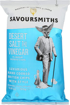 Savoursmiths Potato Crisps, Desert Salt & Vinegar, Luxury Hand Cooked British Crisps, Skin on Crisps, Made from Home Grown Potatoes, Gluten & MSG Free, Non-GMO, 5.29 Oz (Pack of 12)