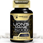 Lions Mane Supplement Capsules - 120 Count - Mushroom Supplement, Brain Supplements for Memory and Focus, Lion's Mane Mushroom Capsules Organic - Cognitive and Immune Support, Focus Supplement