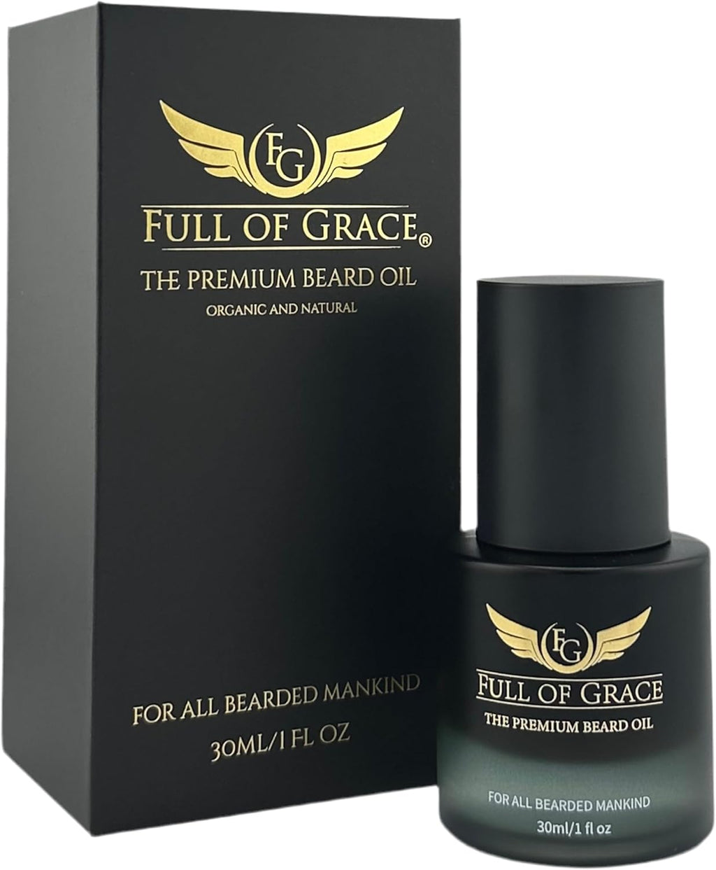FULL OF GRACE Premium Beard Oil for Men & Natural Conditioner – Softens & Tames Beards Instantly – Non-Greasy, Fast Absorbing – Eliminates Dryness & Itch – Oud, Vanilla Caviar & Amber | 30ml