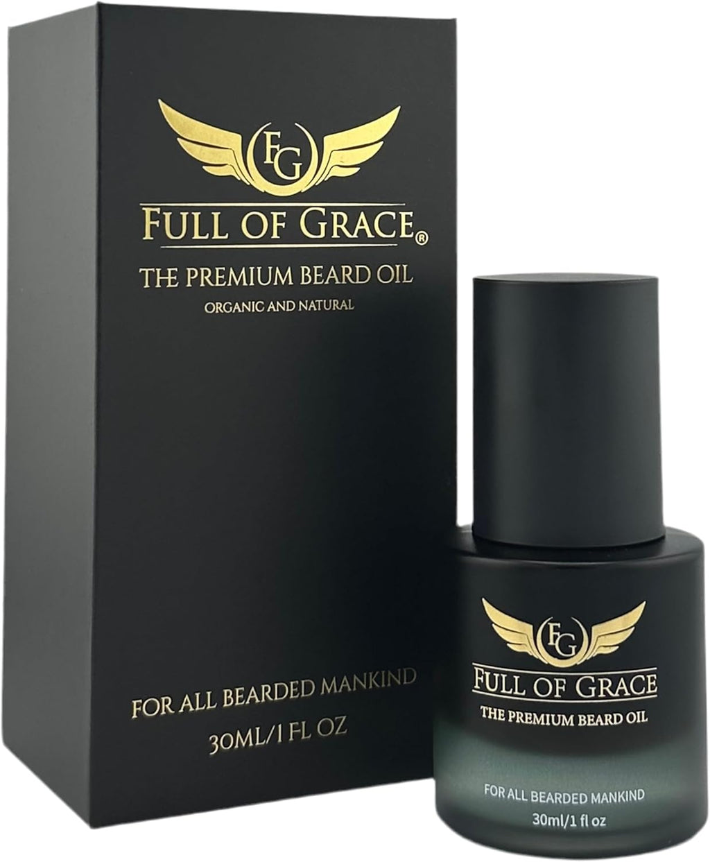 FULL OF GRACE Premium Beard Oil, Organic And Natural, With 22 Ingredients Including Argan, Jojoba, Abyssinian To Condition, Hydrate Beard And Moisturize Facial Skin- Oud, Vanilla Caviar & Amber | 30ml