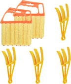 6pcs Window Venetian Blind Cleaner Duster Tool, Include 4pcs 7 Finger Blind Duster Brush & 2pcs Shutter Cleaner Brushes, Air Conditioner, Wood & Vinyl Blinds,for Blinds Air Conditioner Vent Keyboard