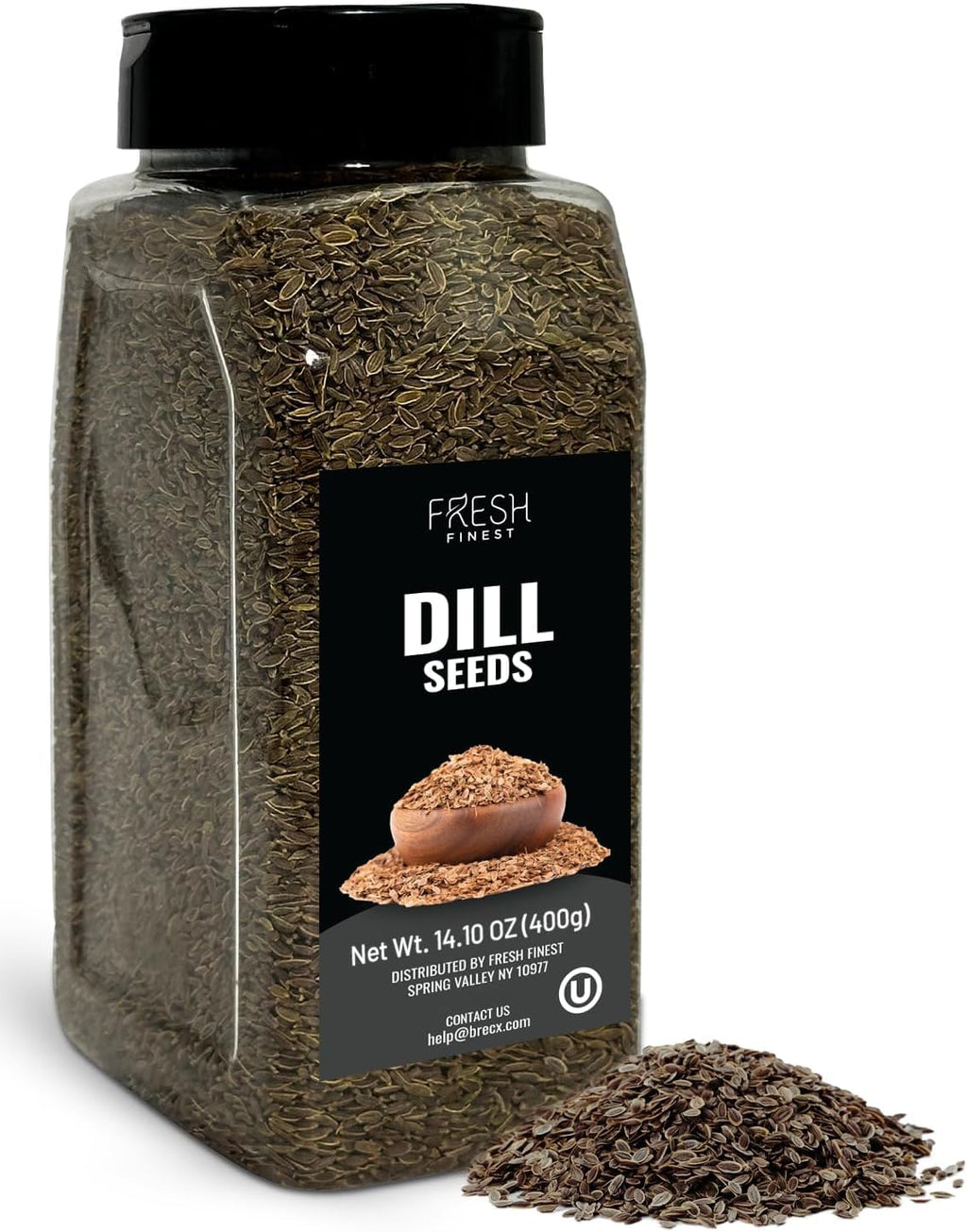 Fresh Finest Culinary Dill Seed, Whole Dill Seed for Pickling, Dressings, Entrees, Salads, Cooking & Baking, Kosher, Non GMO, 14.10oz (400g)