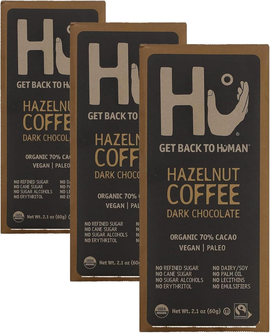 Hu Bar Choc Hazelnut Coffee 2.1 OZ (Pack of 3)