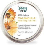 100% Natural Calendula Salve 2oz | Dry Skin Soothing Balm, Eczema Cream, Rashes, Bruises, Bug Bite Itch Relief | Organic Calendula, Organic Beeswax