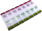 AM PM Pill Organizer 7 Day Large – Weekly Pill Box 2 Times a Day, Extra Large Easy Open Snap Compartments for Vitamins & Medication, BPA Free 14 Compartments