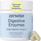 Zenwise Health Digestive Enzymes with Bromelain & Papaya - Multi Enzymes Digestion Supplement with Probiotics & Prebiotics for Gut Health, Gas & Bloating Relief - Men & Women - 45 Vegetarian Capsules