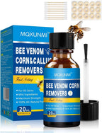 Bee Venom Wart Remover, 20ML Liquid Corn Removers for Feet Fast Acting Corn Removers for Toes, Extra Strength Bee Venom Wart, Corn and Callus Removers Safe Foot Care with Corn Cushions