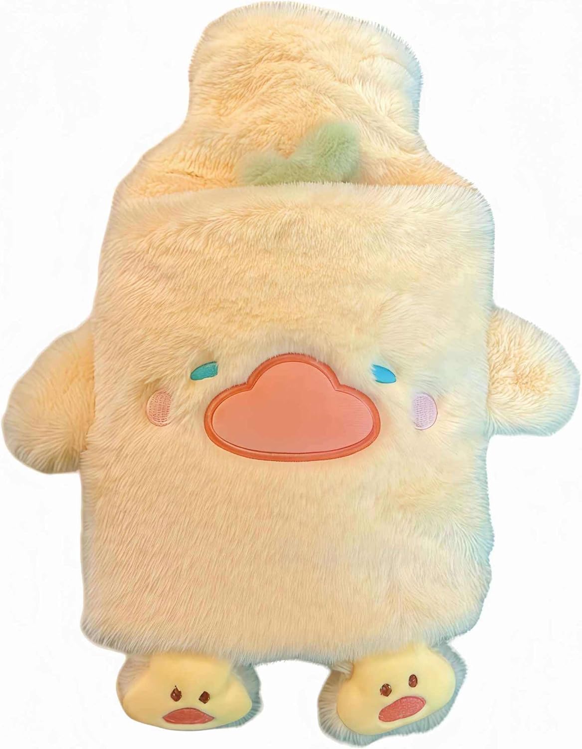 Rubber hot Water Bottle Cute Plush Duck with Soft Cover, Warm Compress Menstrual crampbest Period Pain Relief, Winter Home Essentials Christmas Gifts (1 L)